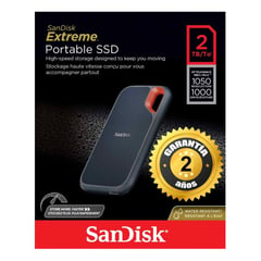 SANDISK - Disco ssd externo extreme 2tb portable 1050mbs e61