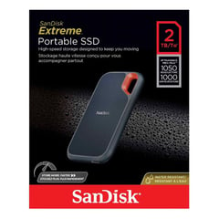SANDISK - Disco externo ssd extreme 2tb portable SSD 1050mbs e61