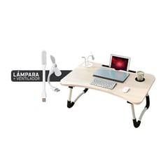 GENERICO - Mesa Portátil para Laptop Plegable con USB Color BEIGE