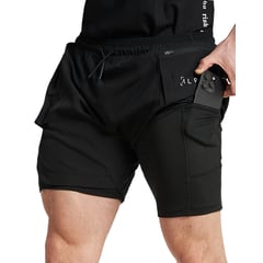 ALPHA FIT - Short deportivo Hombre con licras - Short gym - Shorts Ropa deportiva