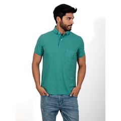 ISAGUE - POLO PIQUE COLOR ENTERO MANGA CORTA HOMBRE