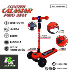 GENERICO - SCOOTER PARA NIÑOS CON BLUETOOTH MUSICAL CON LUCES ROJO