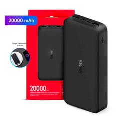 XIAOMI - Power Bank 20000 mAh Redmi Carga Rápida 18W Tipo C Portátil