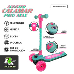 GENERICO - SCOOTER PARA NIÑOS CON BLUETOOTH MUSICAL CON LUCES ROSA