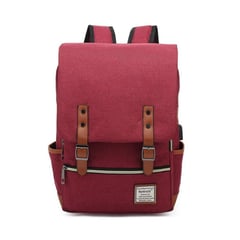 WENJIE - - Mochila para Laptop conexión USB Rojo oscuro