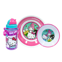 - Set Melamine con Botella Hello Kitty Friends