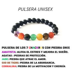 GENERICO - PULSERA DE LOS 7 CHAKRAS CON PIEDRA ONYX