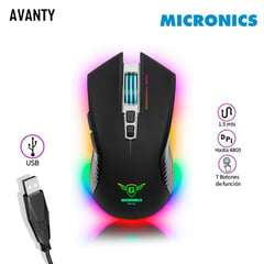 MICRONICS - Mouse Gamer Avanty RGB Iluminacion LED