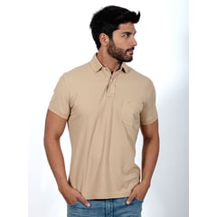 ISAGUE - POLO PIQUE COLOR ENTERO MANGA CORTA HOMBRE