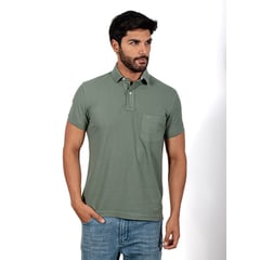 ISAGUE - POLO PIQUE COLOR ENTERO MANGA CORTA HOMBRE