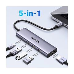 UGREEN - Adaptador Hub Usb-C 5 En 1 - PD, 3 x USB 3.0, HDMI 4K60Hz -