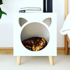 GENERICO - Casa para Gatos - Cat House Blanco minimalista