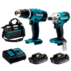 MAKITA - Combo kit 18V LXT DLX2336SYX Taladro Percutor 12 Atornillador de Impacto 14