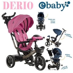 EBABY - Triciclo con entrada USB DERIO EB365 Rosado