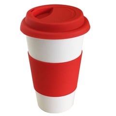 GENERICO - MUG VASO CERAMICA COLOR ROJO CAPACIDAD 400ML