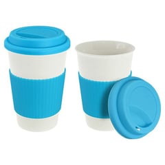 GENERICO - MUG VASO CERAMICA COLOR TURQUEZA CAPACIDAD 400ML