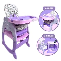 VOYAGE - Silla de Comer Gato Carpeta 3 en 1 Morado