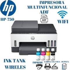 HP - Impresora Multifuncional Smart Tank 750 WIFI , DUPLEX,ETHERNET