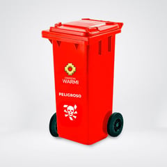 WARMI - Contenedor de Basura 120 Lts. Rojo