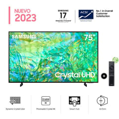 Televisor 75 Pulg. Crystal Smart TV UHD 4K UN75CU8000GXPE (2023) + Comando de voz + Carga Solar