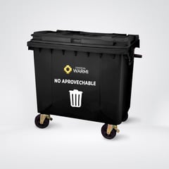 WARMI - Contenedor de Basura 1100 Lts. Negro