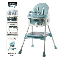 EBABY - Silla de Comer Plegable Doble bandeja LULU Verde