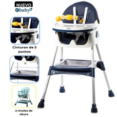 EBABY - Silla de Comer Plegable Doble bandeja LULU Azul