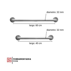 GENERICO - BARRA DE SEGURIDAD 40 cm x 32 mm CALIDAD 201