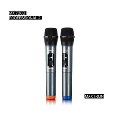 MAXTRON - Micrófono MX7268 PROFESSIONAL 2 Inalámbrico Dual