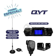 QYT - Combo Radio Base 980 PLUS Vhf Uhf +Kit Antena Nagoya+Base imantada