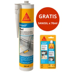 SIKA - Pack Sikasil Pool transparente x 300ml y Sanisil x 70ml