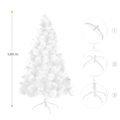 GENERICO - ARBOL DE NAVIDAD PREMIUM BLANCO 1,80 M.