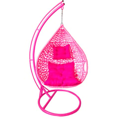 GENERICO - Silla colgante de PVC color rosa ratán sintético