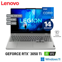 LAPTOP GAMER LEGION 5 INTEL CORE i7-12700H 15.6' FHD IPS 16GB 512GB NVIDIA RTX3050 Ti 4GB W11