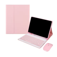 Para Samsung S6lite / p610 teclado redondo rosa y funda de cuero rosa