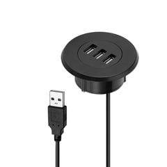 GENERICO - Multitoma Hub Para Montar A Escritorio 3 Usb / 2.0 / 5cm