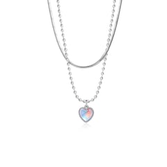 VATYERTY - Collar de corazón colgante con borla de plata de ley 925 para mujer