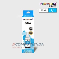 PREMIUM INK JET - TINTA EPSON T664 BK /MA/CY/YE L200 PARA SISTEMA CONTINUO - Cyan