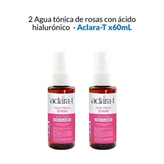 GENERICO - 2 Agua tónica de rosas con ácido hialurónico - Aclara-T 60ml