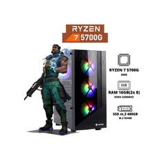 AMD - PC GAMER RYZEN 7 5700G / 16GB RAM DUAL / 480 SSD M.2 / CASE FUENTE 500W GAMER