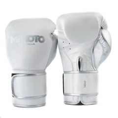 MAKOTO - GUANTES DE BOXEO BASIC BLANCO PLATEADO 12OZ