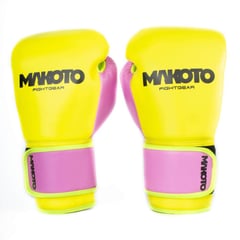 MAKOTO - GUANTES DE BOXEO BASIC AMARILLO FUCSIA VERDE 12OZ