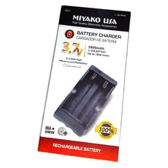 MIYAKO - Cargador de baterías 18650 x 2 - 3.7 - 4.2 voltios
