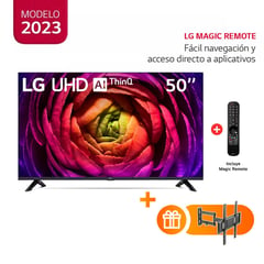 LG - Televisor 50 Pulg. LED Smart TV UHD 4K con ThinQ AI 50UR7300PSA l Control Magic 2023 l Rack Movil