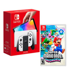 NINTENDO - Consola Switch Modelo Oled Blanco + Super Mario Wonder