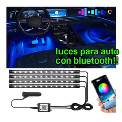 GENERICO - Luces led para interior de auto luz carro con Bluetooth