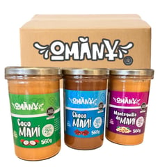 OMANY - Mantequillas de Maní, ChocoManí y CocoManí 560 g x 3