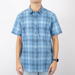 GREEN HANSHENG - Camisa a cuadros Yard Dye para hombre 446M Azul.