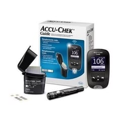 ACCU CHEK - TRIO ACCUCHEK GUIDE MEDIDOR DE GLUCOSA, 60 TIRAS Y 100 LANCETAS