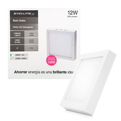 EVOLITE - Plafon led panel 12w cuadrado sobreponer DIA